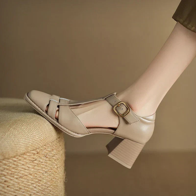 Famke | Sandalen met vierkante neus