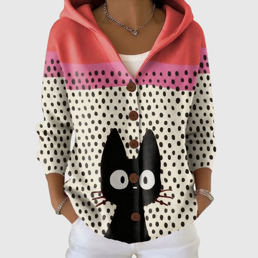 Pleun | Comfortabele gebreide cardigan met capuchon