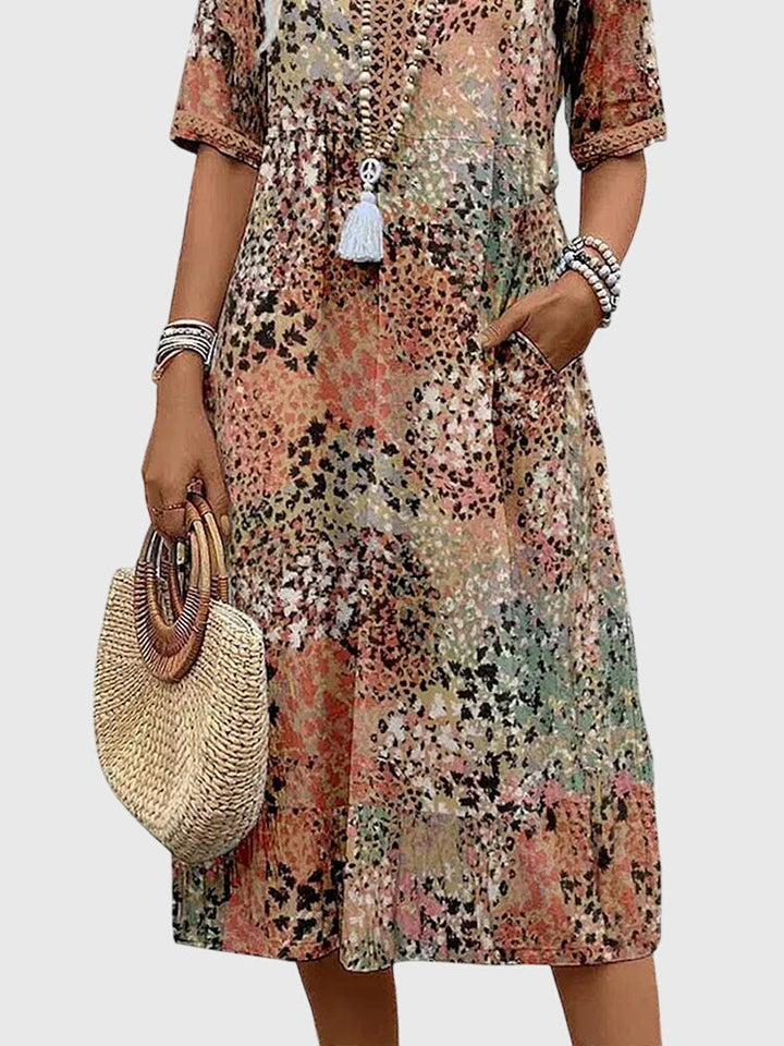 Anouk | Elegante Midi Bloemenjurk