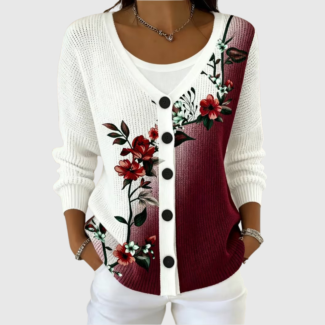 Loes | Comfortabele geknoopte gebreide cardigan