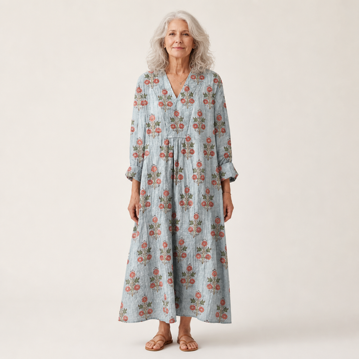 Chloé - Flatterende Gedrukte Zomerjurk