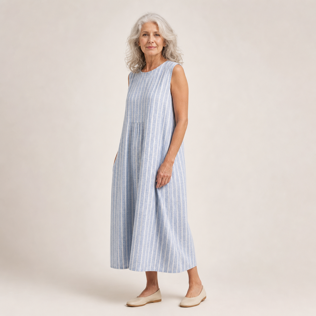 Roze - Comfortabele Zomerjurk Zonder Mouwen