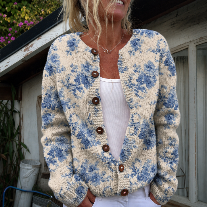 Hannah | Cardigan met sierlijke bloemenprint