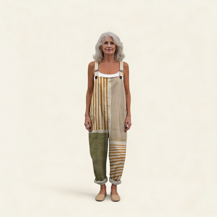 Juliette | natuurlijke gestreepte, heldere en verfijnde jurk